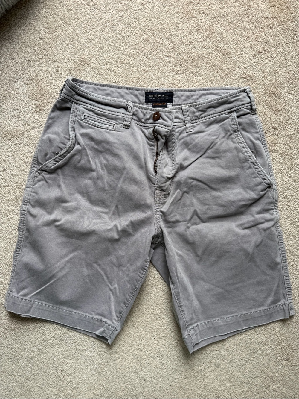 American Eagle Outfitters Light Gray Flat Front Men's Shorts size 31